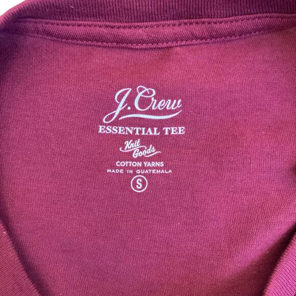 J. Crew NWT Womens Sz S Essential Pocket Tee Burgundy Long Sleeve 100% Cotton - Picture 7 of 14